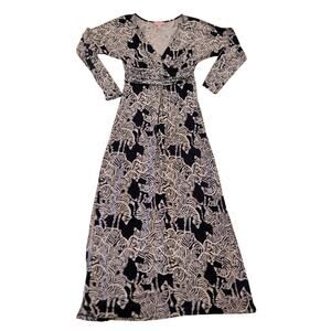 Lilly Pulitzer Nichola Maxi Dress Medium "I Herd You" Elephant Print